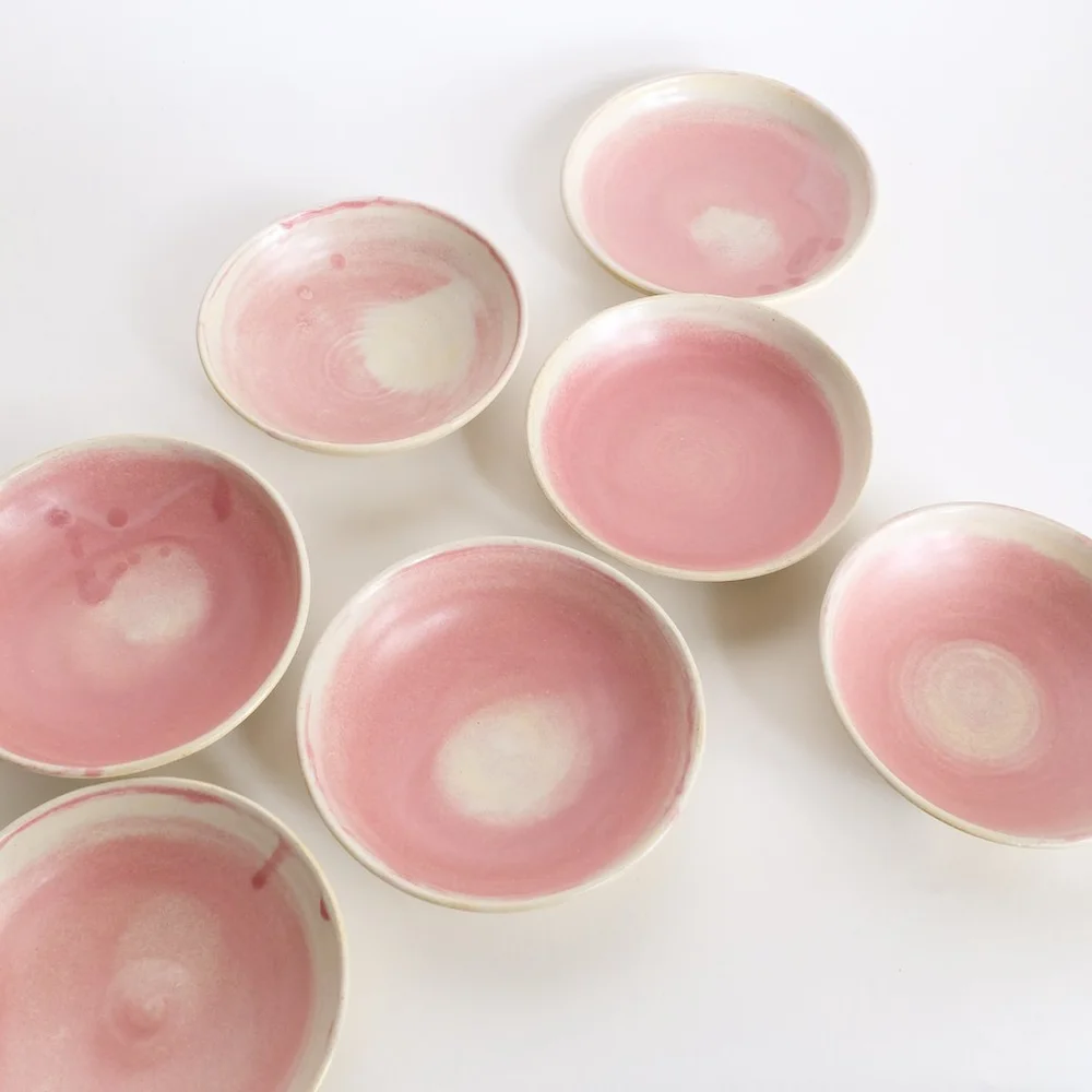Pink Glazed-All-Over Tapas Plate-ish Bowl — Yuko Nishikawa
